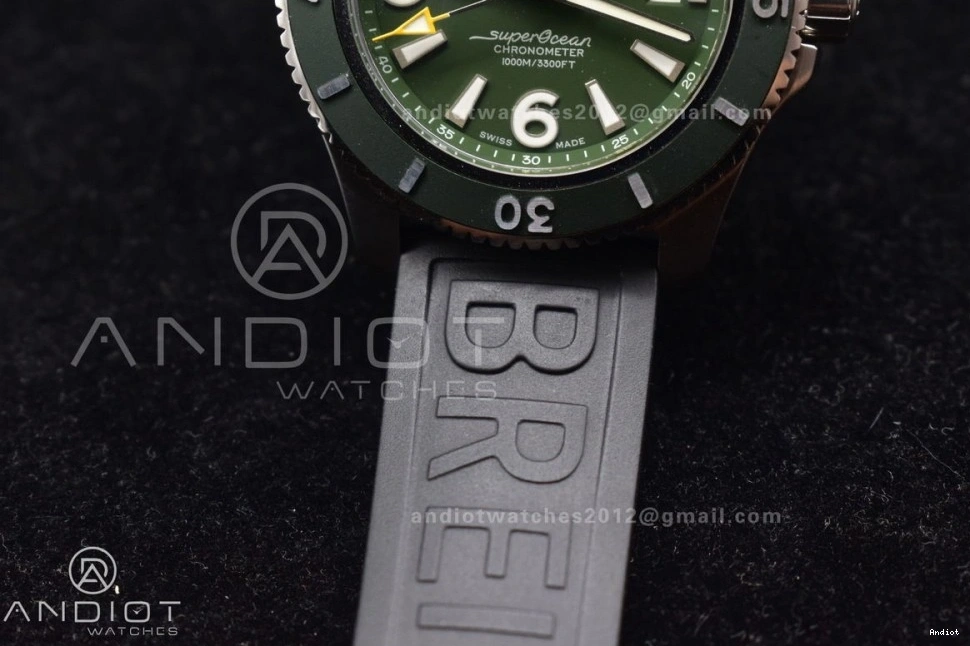 Green Edition Best Dark Black Black Automatic A2824 Strap Bezel 1:1 Rubber Dial TF Superocean On 44 0309